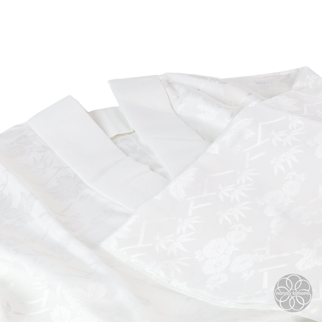 Women's Nagajuban - White Leaves
