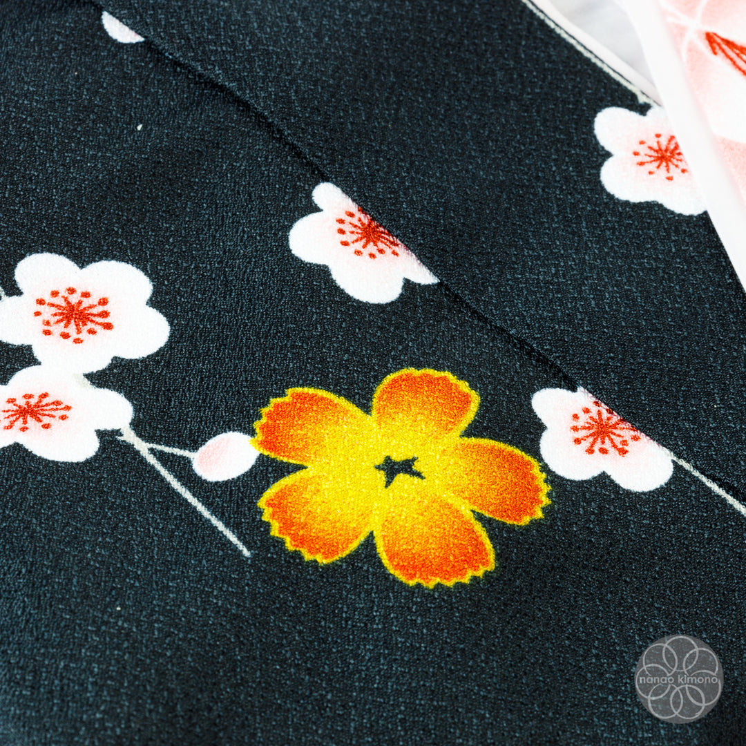 Women's Two-Piece Kimono - Flowers Black