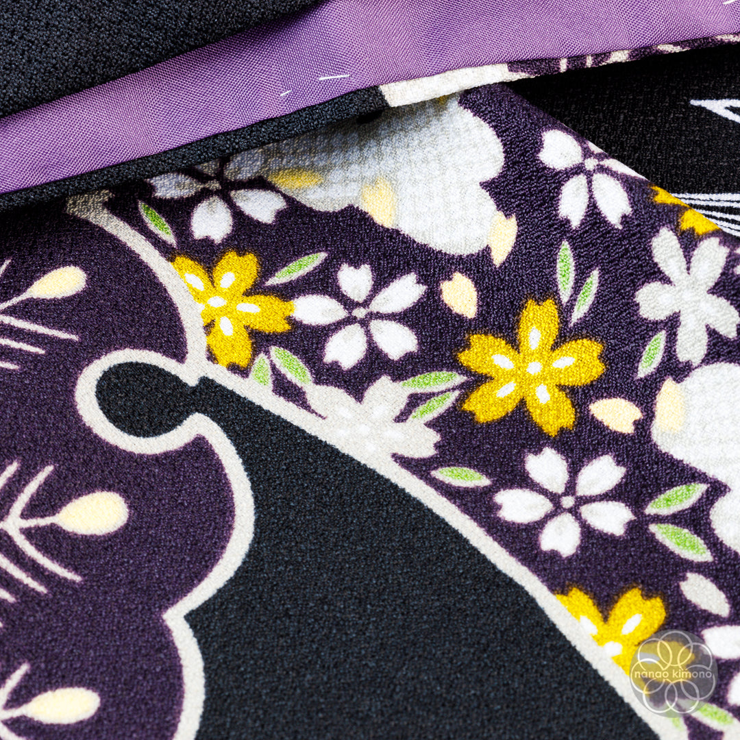 Women's Two-Piece Kimono - Black and Purple