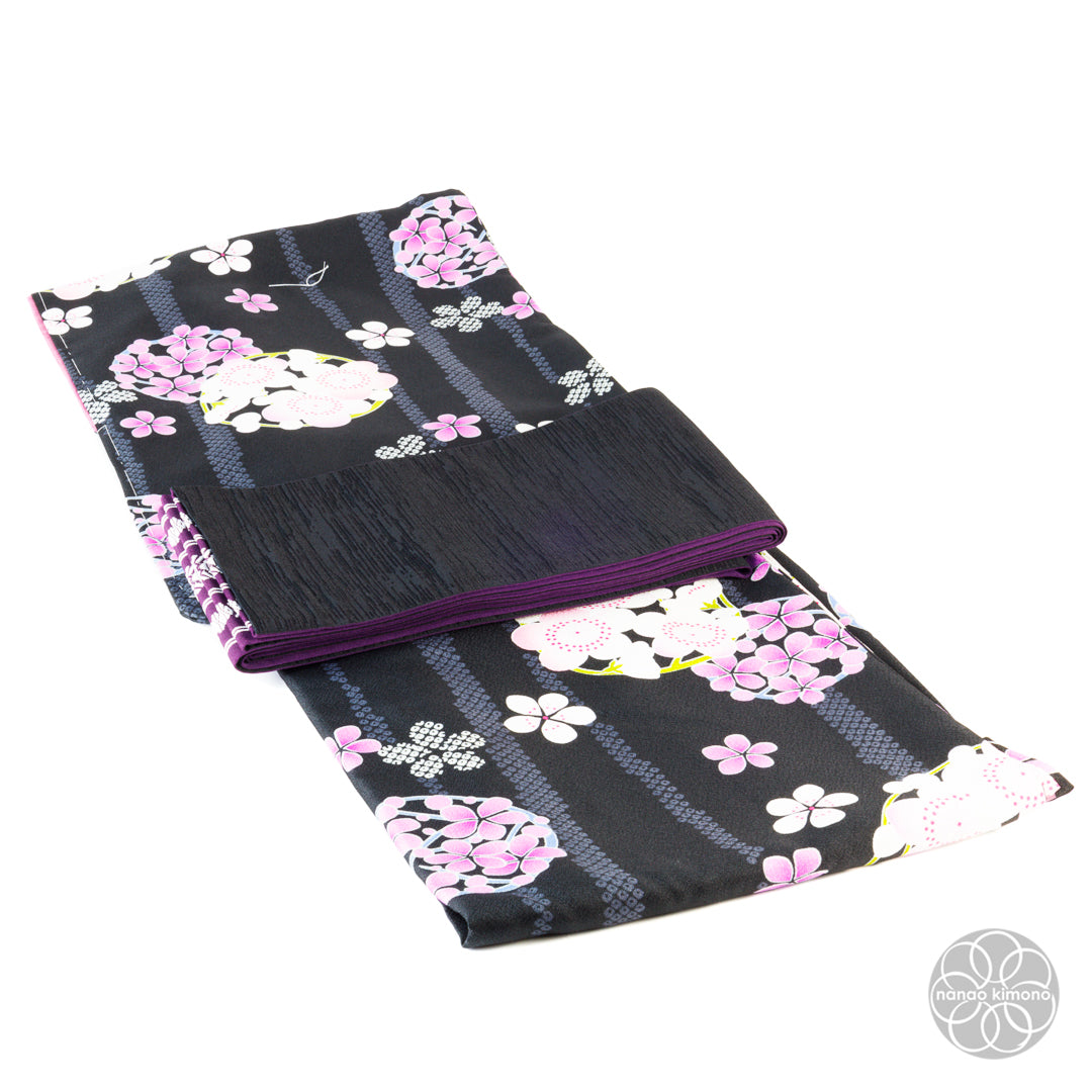Women's Washable Kimono - Black & Purple