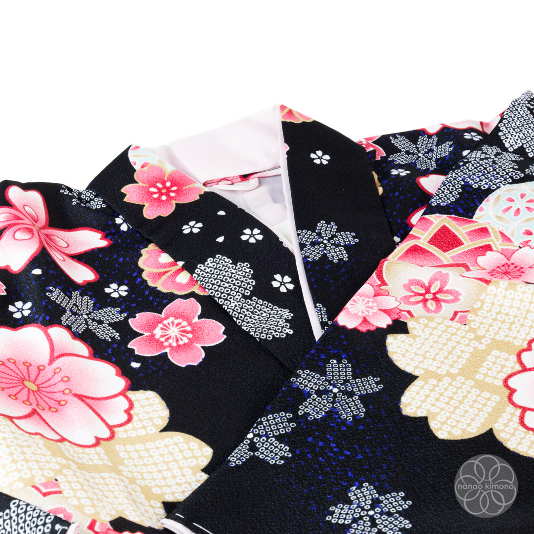 Women's Two-Piece Kimono - Sakura on Black