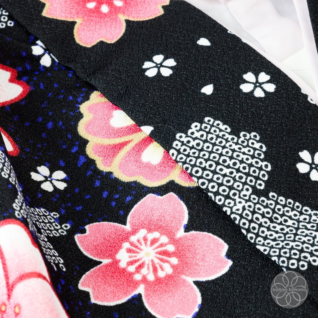 Women's Two-Piece Kimono - Sakura on Black