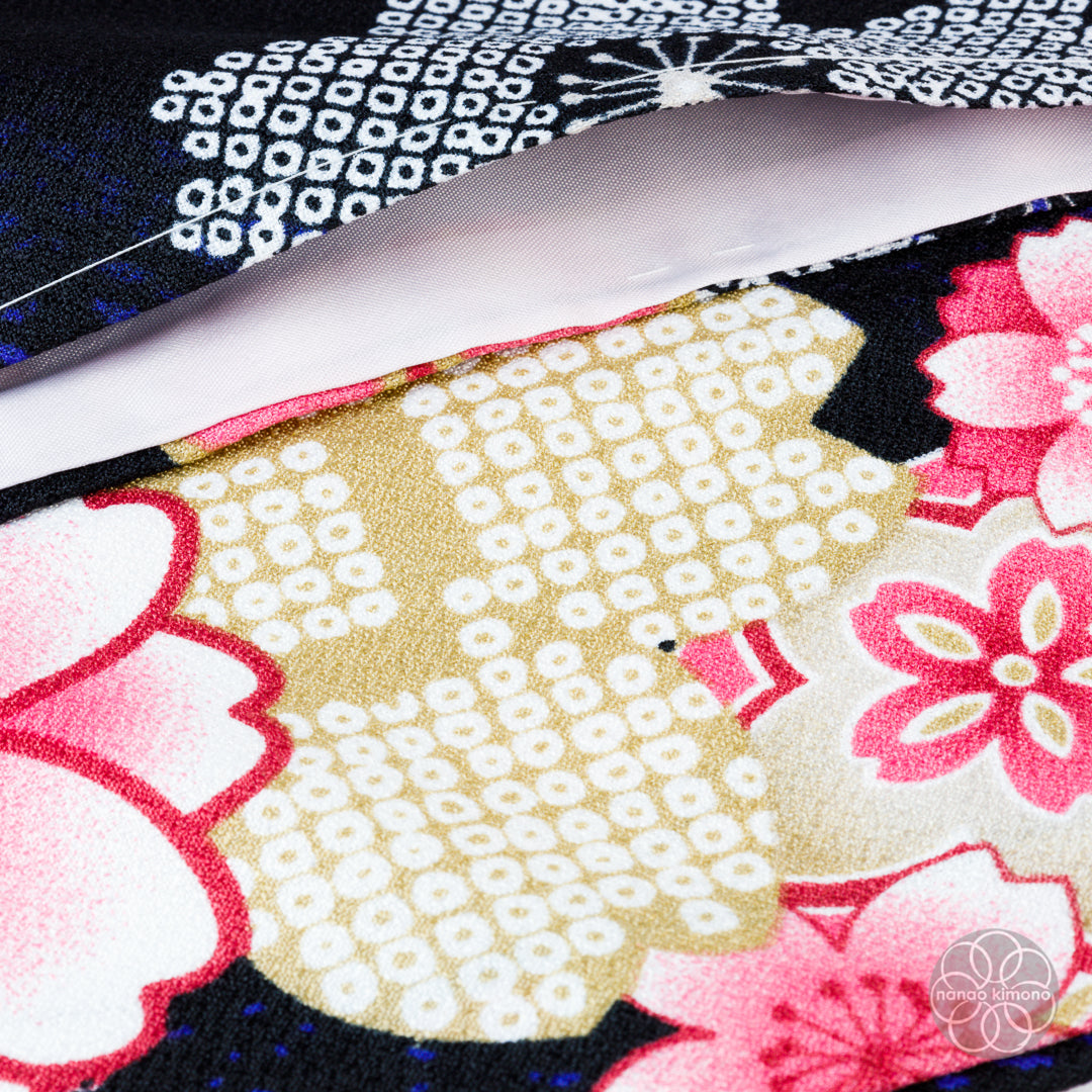 Women's Two-Piece Kimono - Sakura on Black