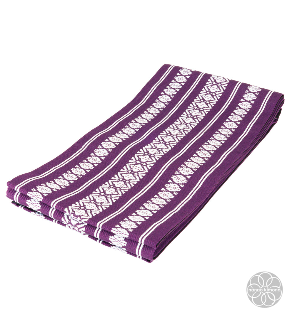 Women's Kimono Obi - Pattern on Purple