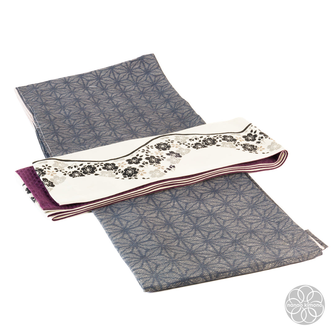 Women's Kimono Obi - Sakura Black & Gray