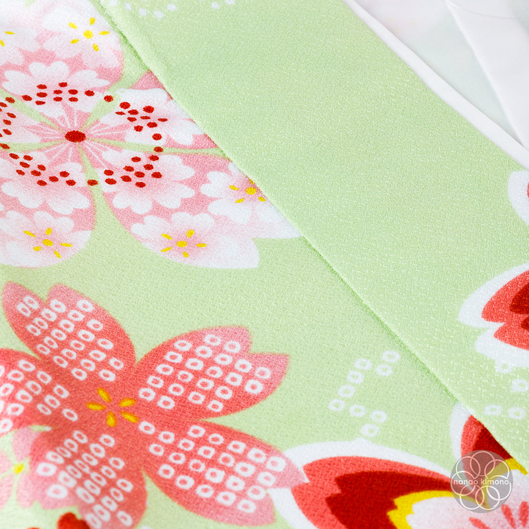Women's Two-Piece Kimono - Sakura on Green