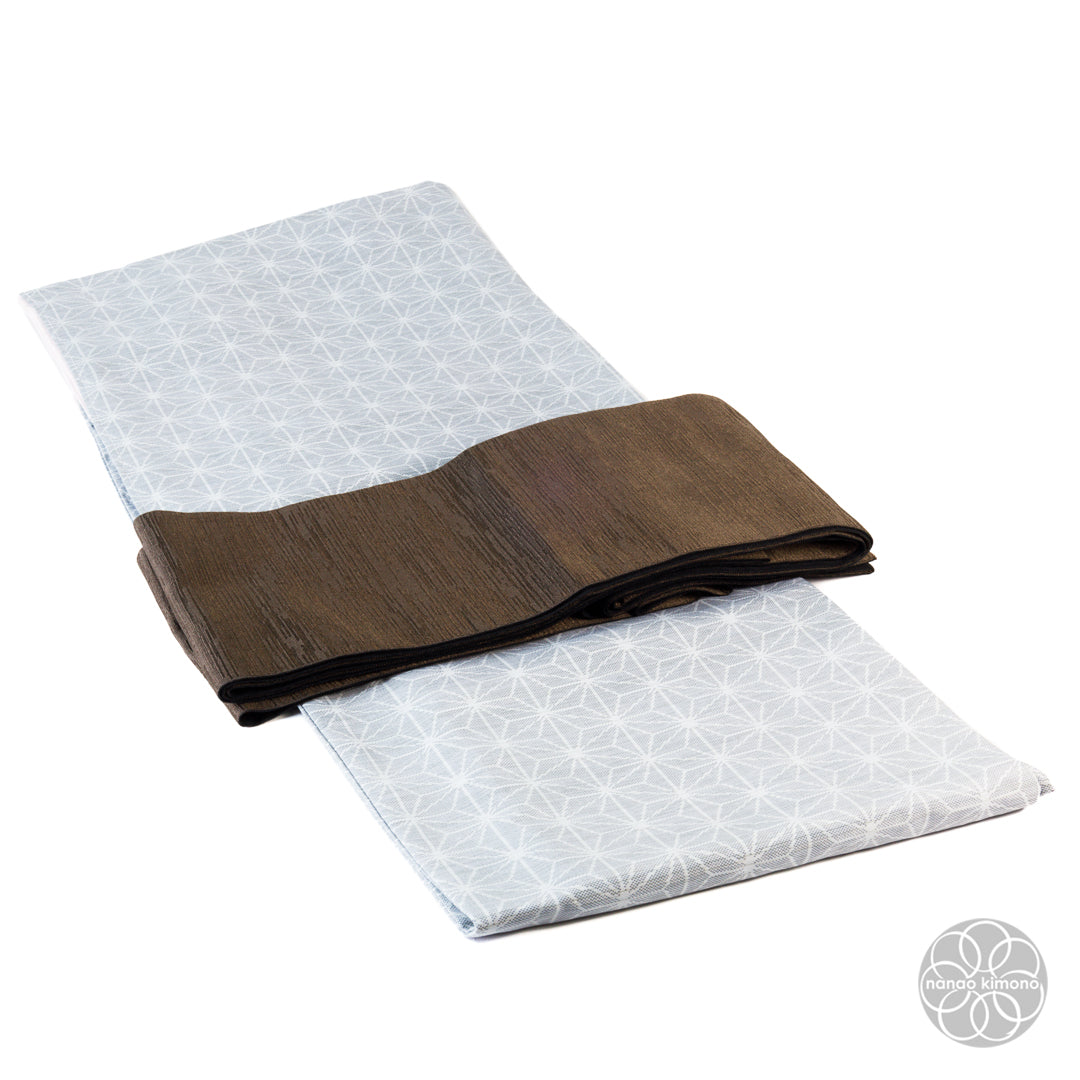 Women's Washable Kimono - Asanoha Light Gray