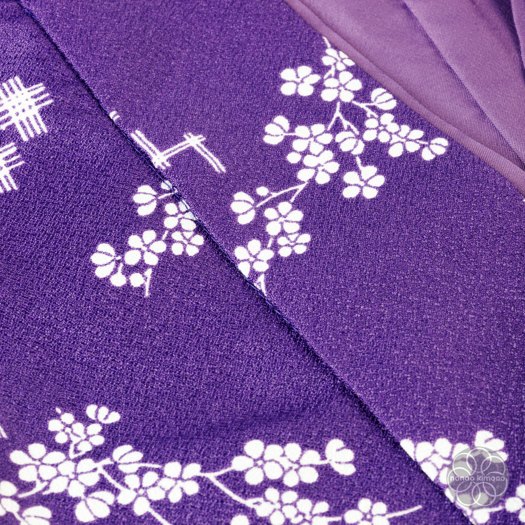 Women's Two-Piece Kimono - Apricot Flowers on Purple