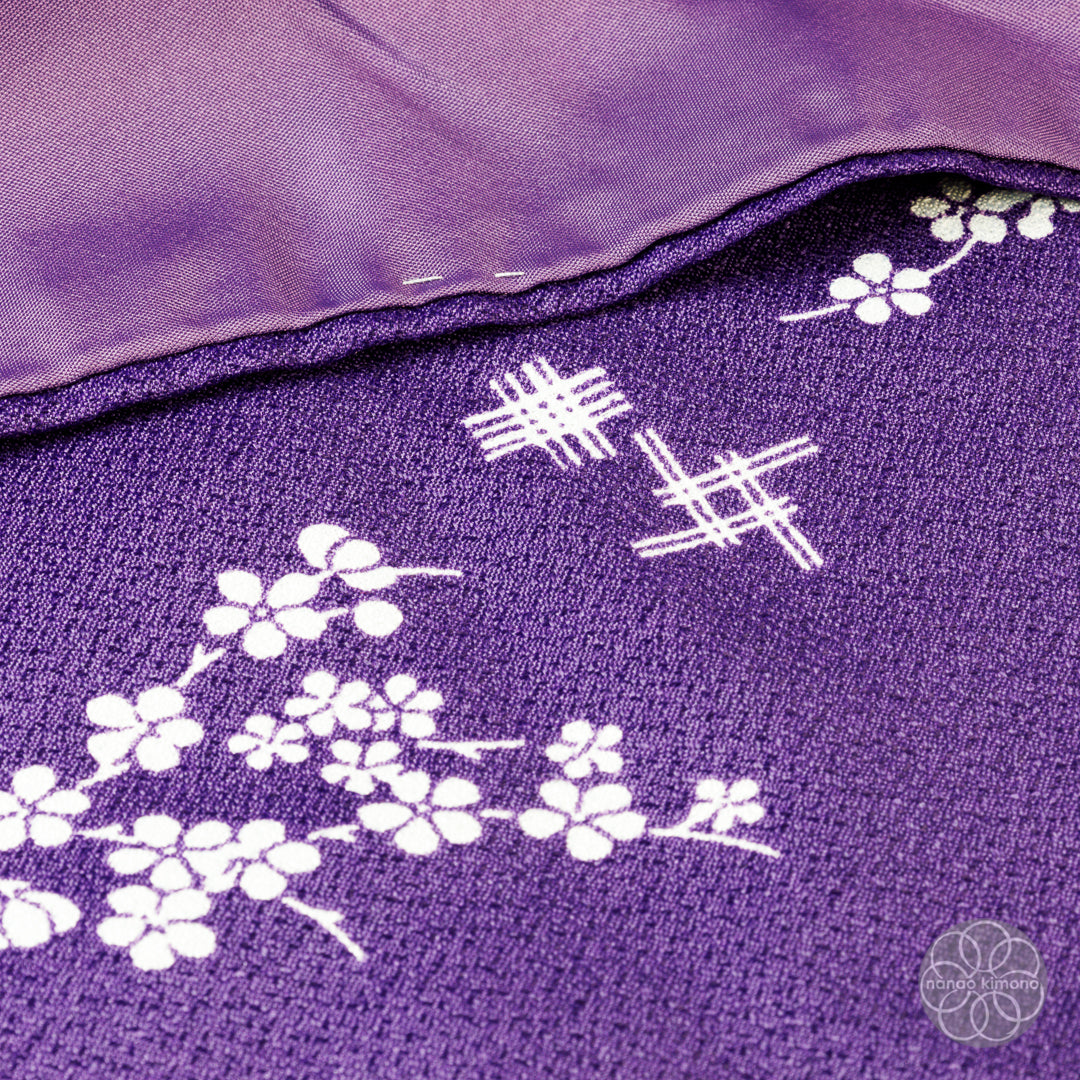 Women's Two-Piece Kimono - Apricot Flowers on Purple
