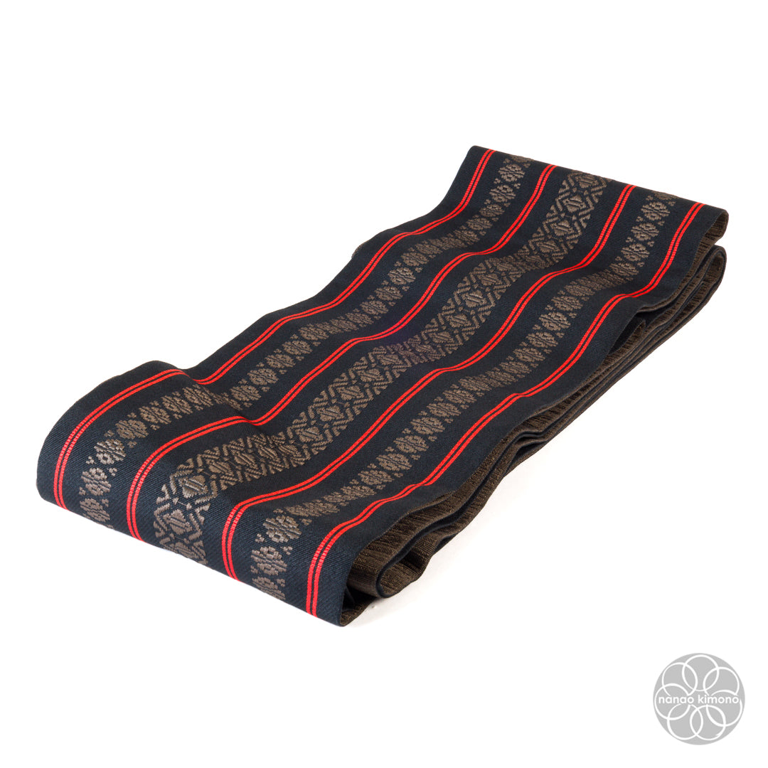 Women's Kimono Obi - Brown Pattern