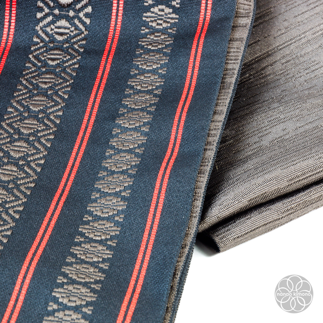 Women's Kimono Obi - Brown Pattern