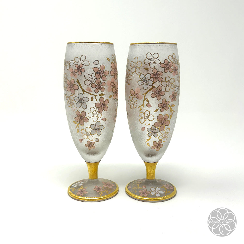 Wine Glasses - Sakura Gold (Set of 2)
