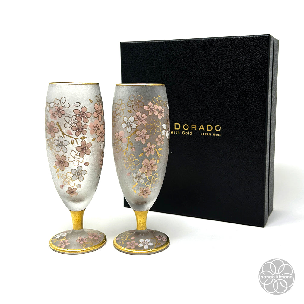 Wine Glasses - Sakura Gold (Set of 2)