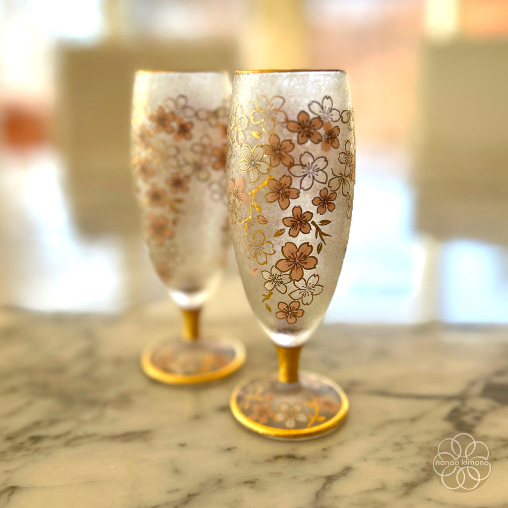 Wine Glasses - Sakura Gold (Set of 2)