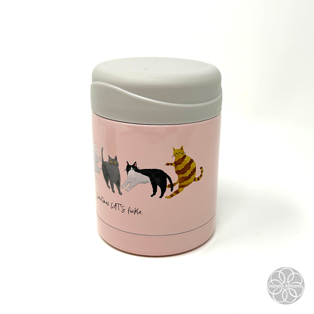 Stainless Food Jar - Cats Pink 350 ml
