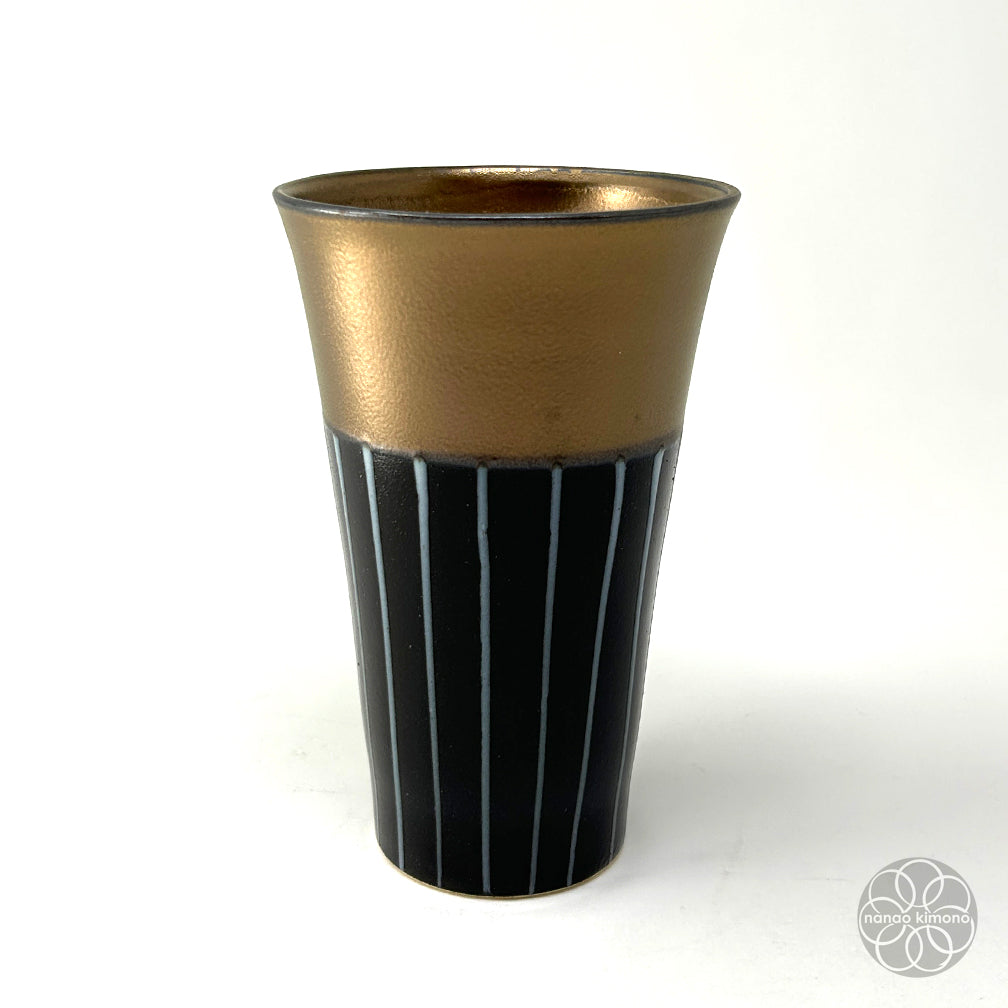 A Pair of Cups - Tall Gold on Black & White