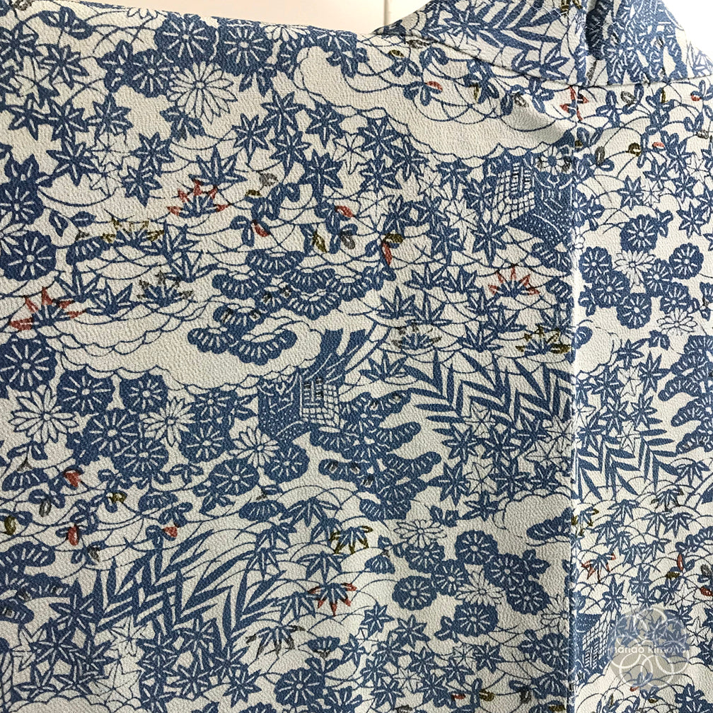 Vintage Haori Kimono - Chirimen Kusabana
