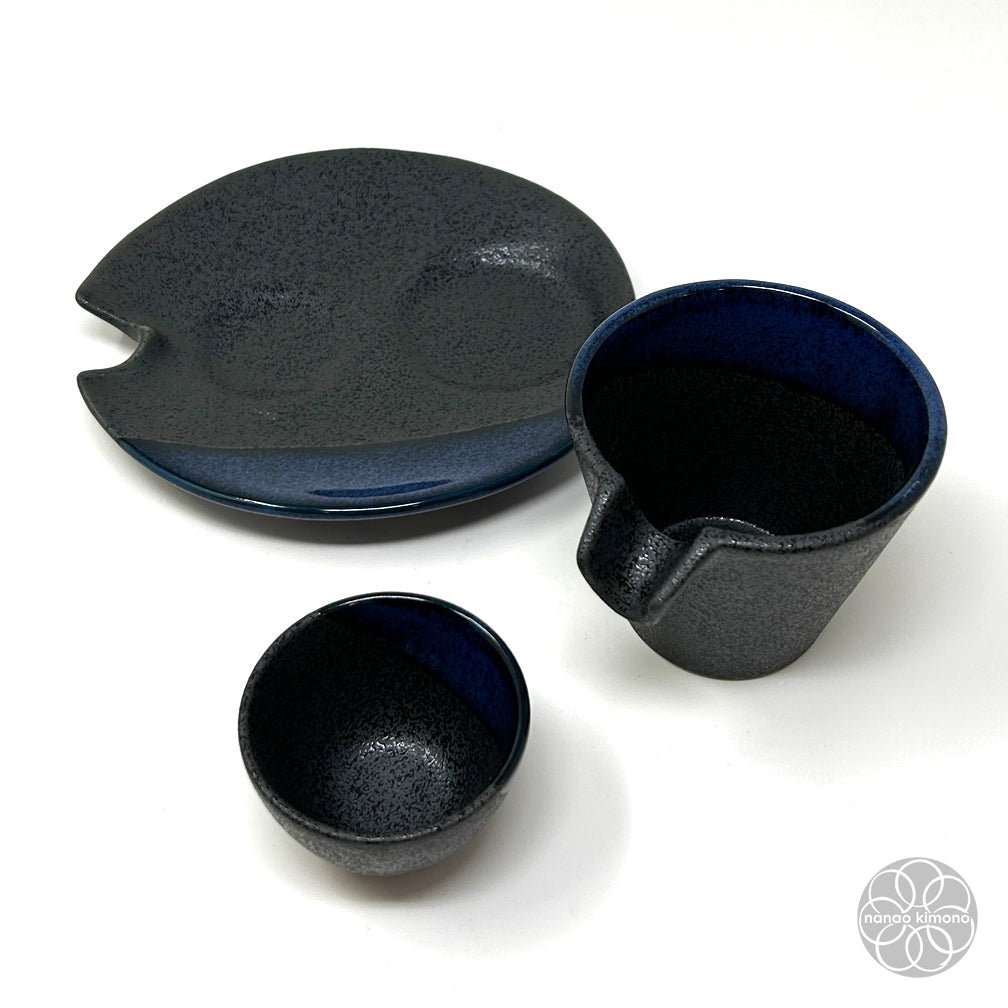 Sake Set - Shizuru Black Blue