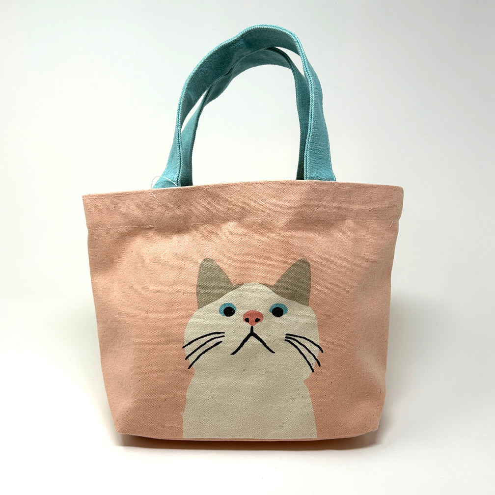 Tote Bag S - Cat Taachan Pink Simple