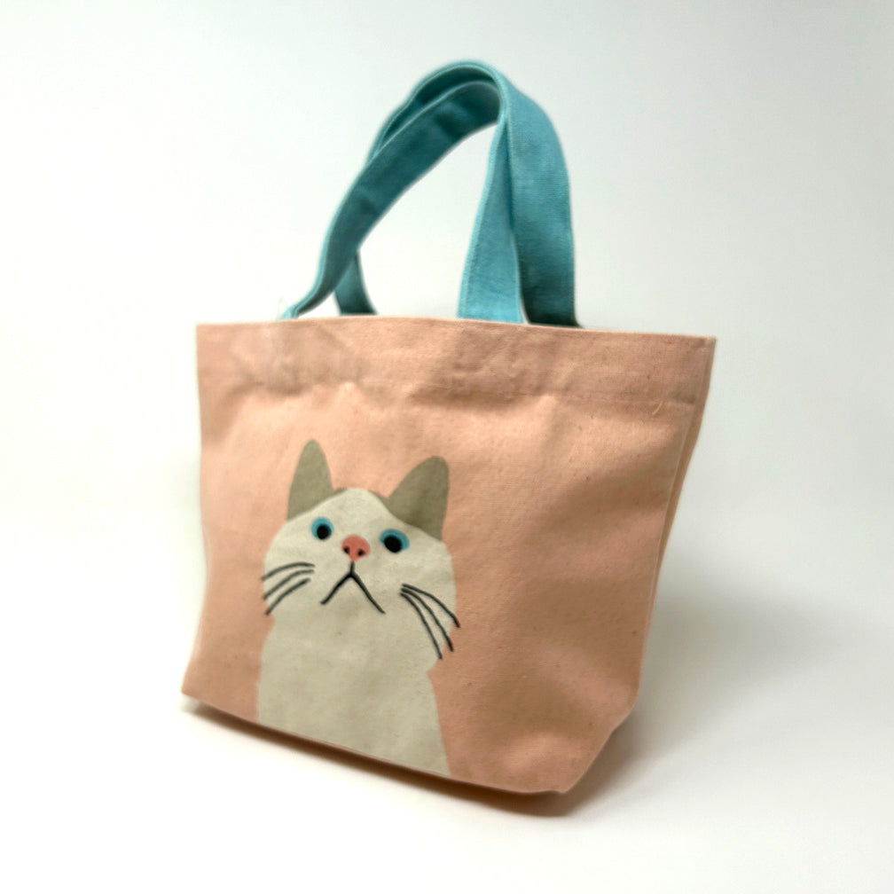 Tote Bag S - Cat Taachan Pink Simple