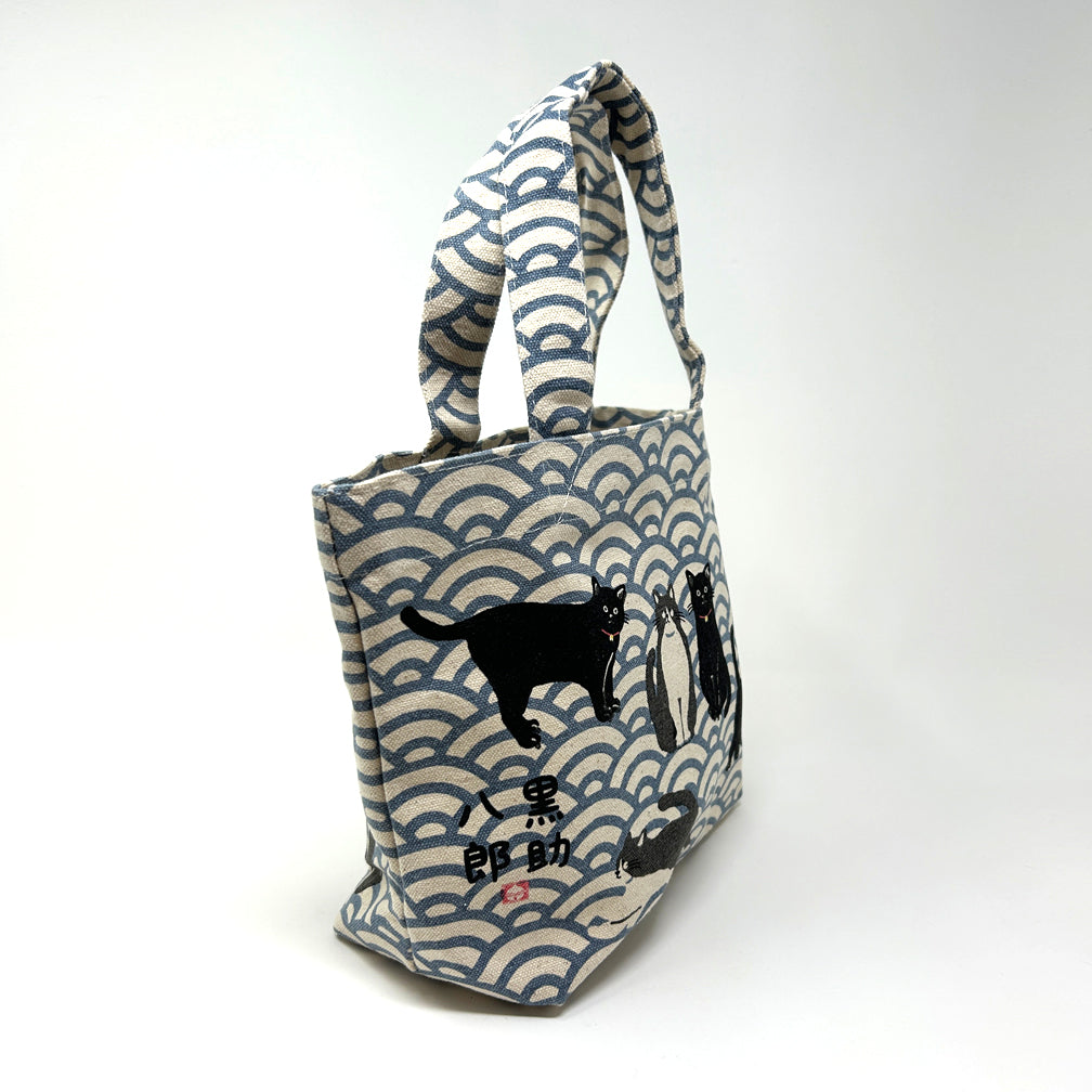 Tote Bag S - Cat Wave Blue