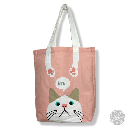 Tote Bag A4 - Cat Pink "Nya"
