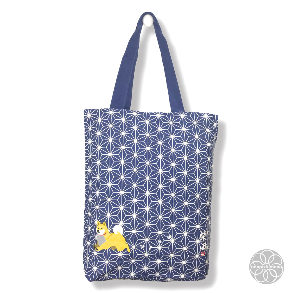 Tote Bag A4 - Shiba Navy Asanoha