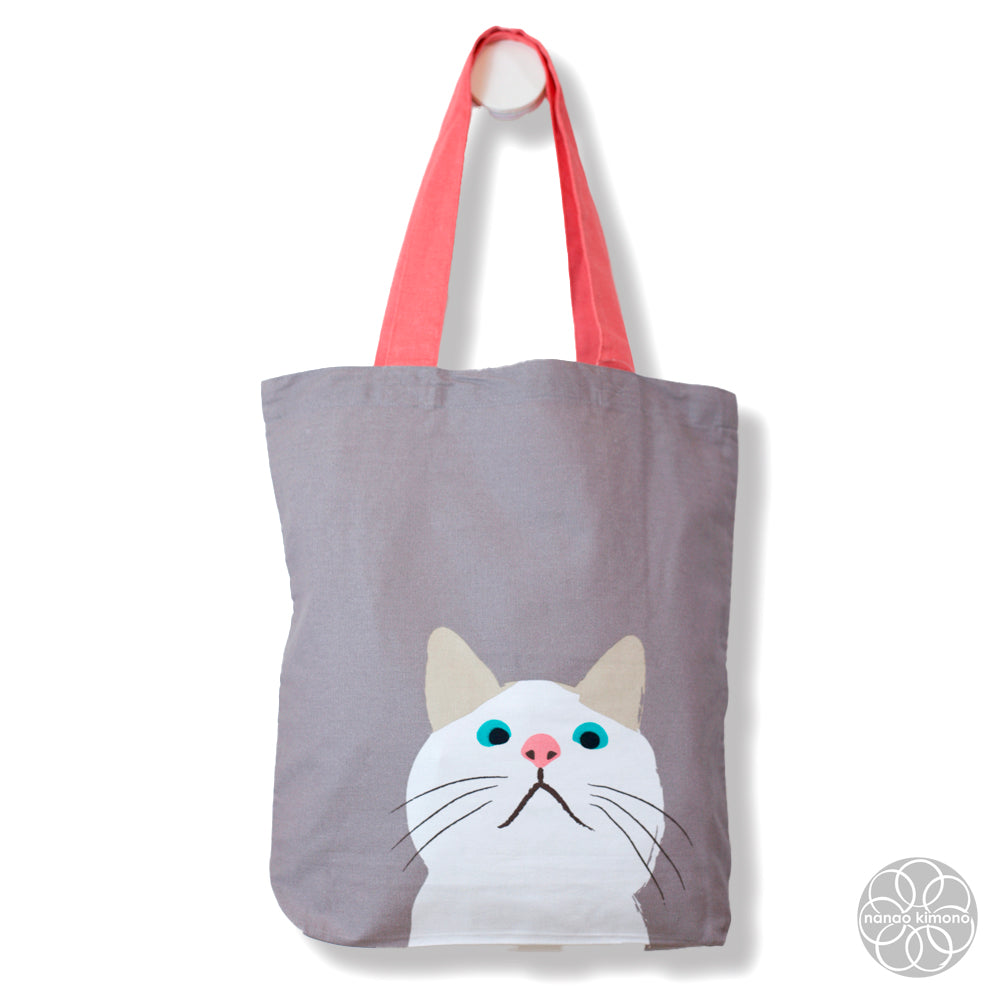 Tote Bag A4 - Cat on Grey