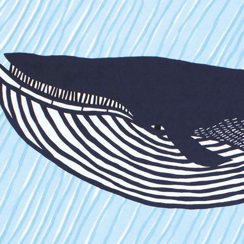 Furoshiki 39"- Aquadrop kata kata Whale Blue Water Repellent