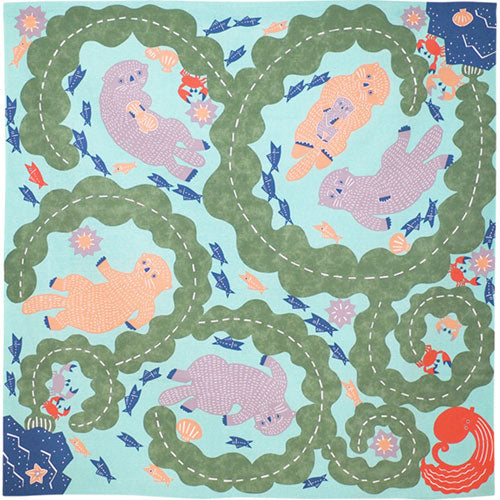 Furoshiki 40"- kata kata Sea Otter Blue