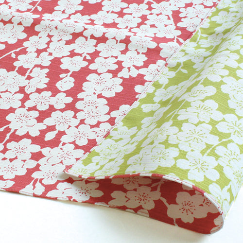 Reversible Furoshiki 41"- Isa Monyo Sakura Pink/Green