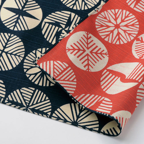 Reversible Furoshiki 19"- Isa Monyo Pine Dark Blue/Red