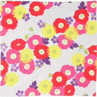 Furoshiki 27"- Cohare Flower Stripes Pink Red