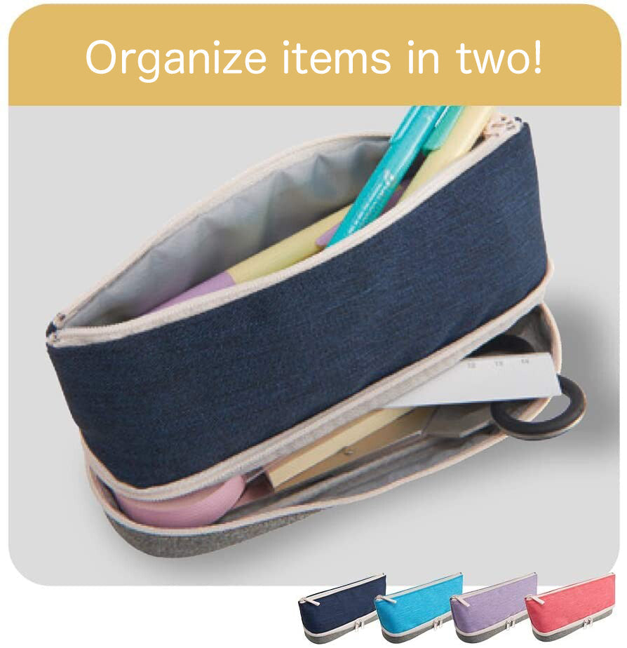 Pen Case - Two Layered Blue