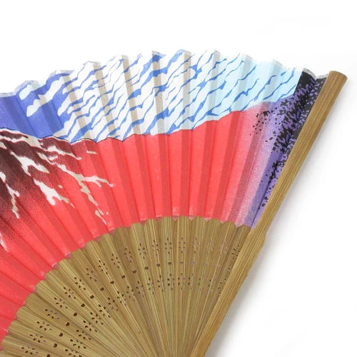 Japanese Foldable Fan - Red Mt. Fuji