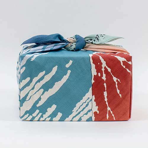 Furoshiki 41"- Ukiyoe Red Fuji Hokusai Katsushika Navy