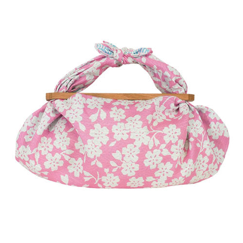 Reversible Furoshiki 19"- Fuku Musubi Cherry Blossom/Wave Purple/Blue