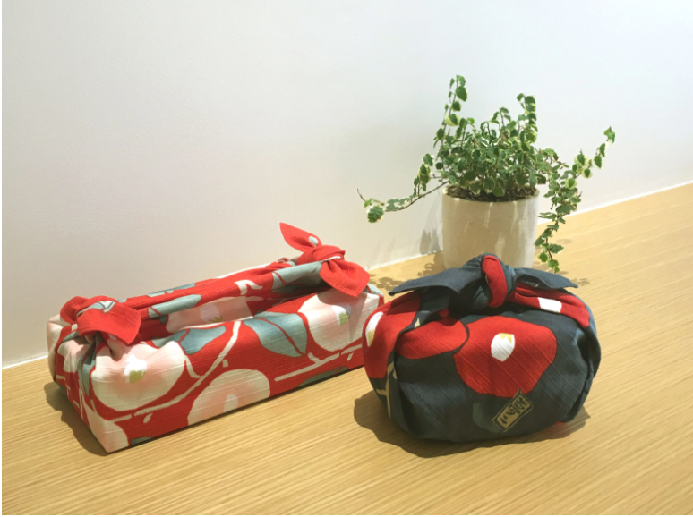 Furoshiki 19"- Yumeji Takehisa Camellia Blue Grey