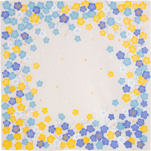 Furoshiki 20"- Hime Musubi Adeline Klam Japanese Apricot Blue