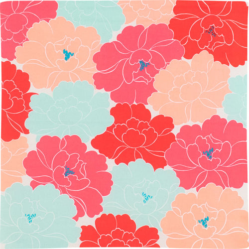Furoshiki 20"- Hime Musubi Adeline Klam Peony Red