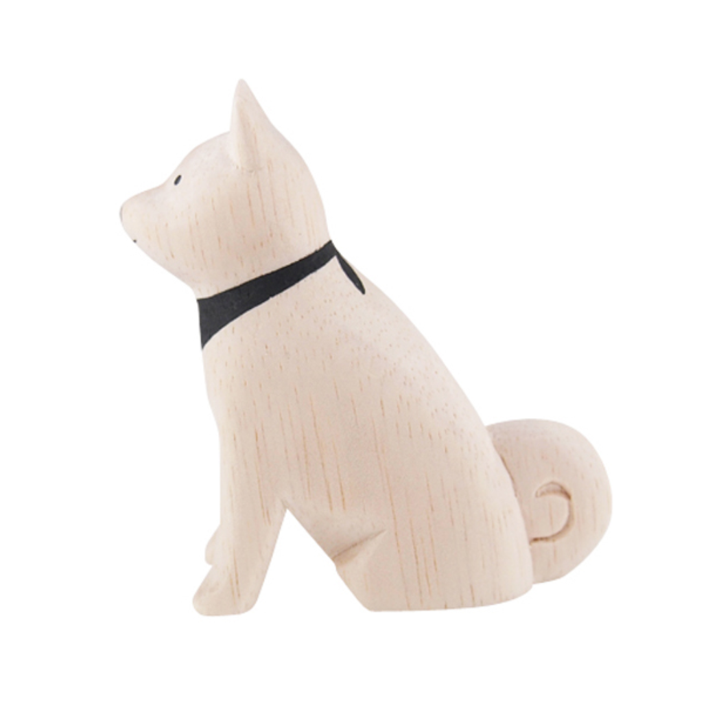 Wooden Animal - Akita Dog