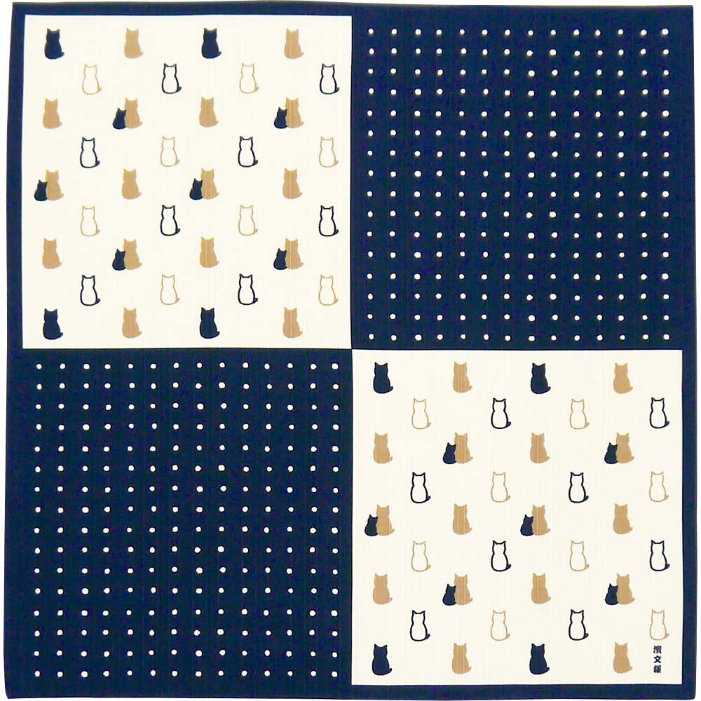 Furoshiki 20"- Cat Navy