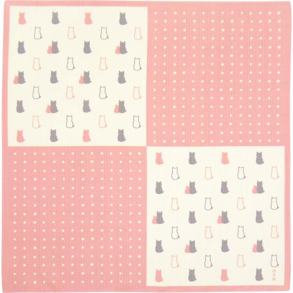 Furoshiki 20"- Cat Pink