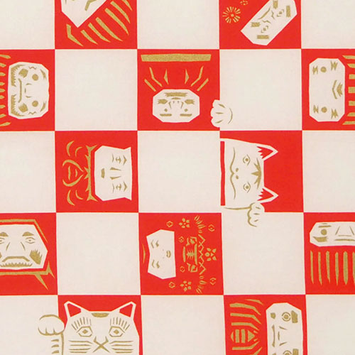 Furoshiki 27"- Cochae Fortune Cat Daruma
