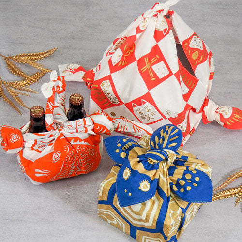 Furoshiki 27"- Cochae Fortune Cat Daruma