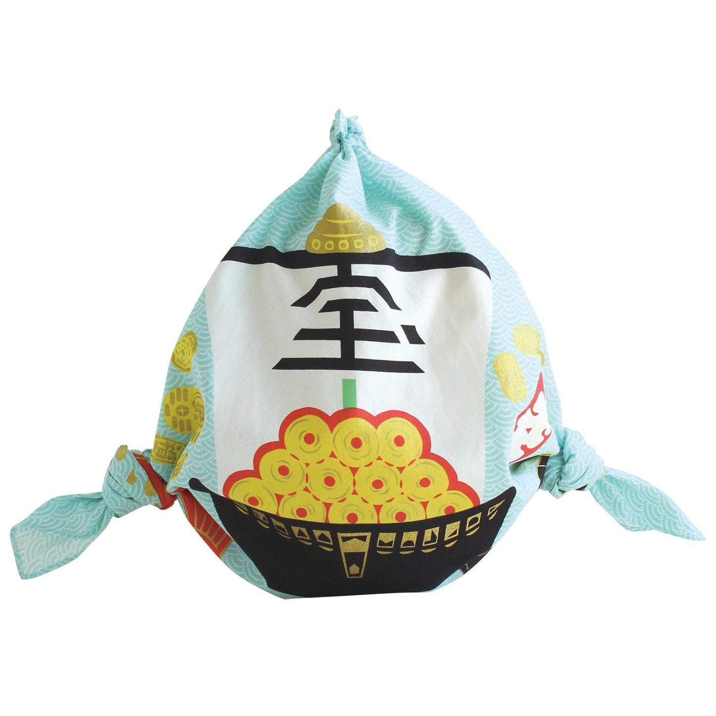 Furoshiki 27"- Cochae Seven Lucky Gods & Tai Fish