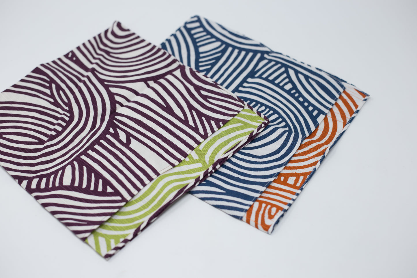 Reversible Furoshiki 19"- Isa Monyo Yui Purple/Green