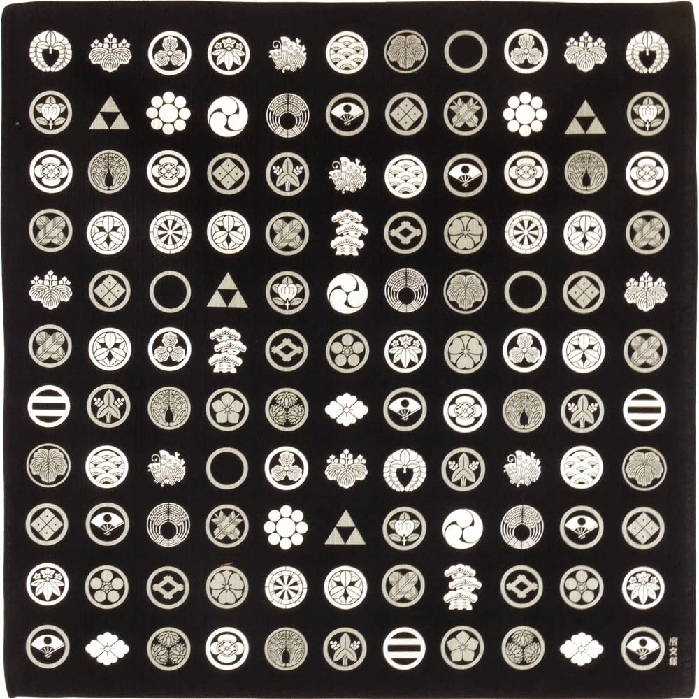 Furoshiki 20"- Mon Crest Black