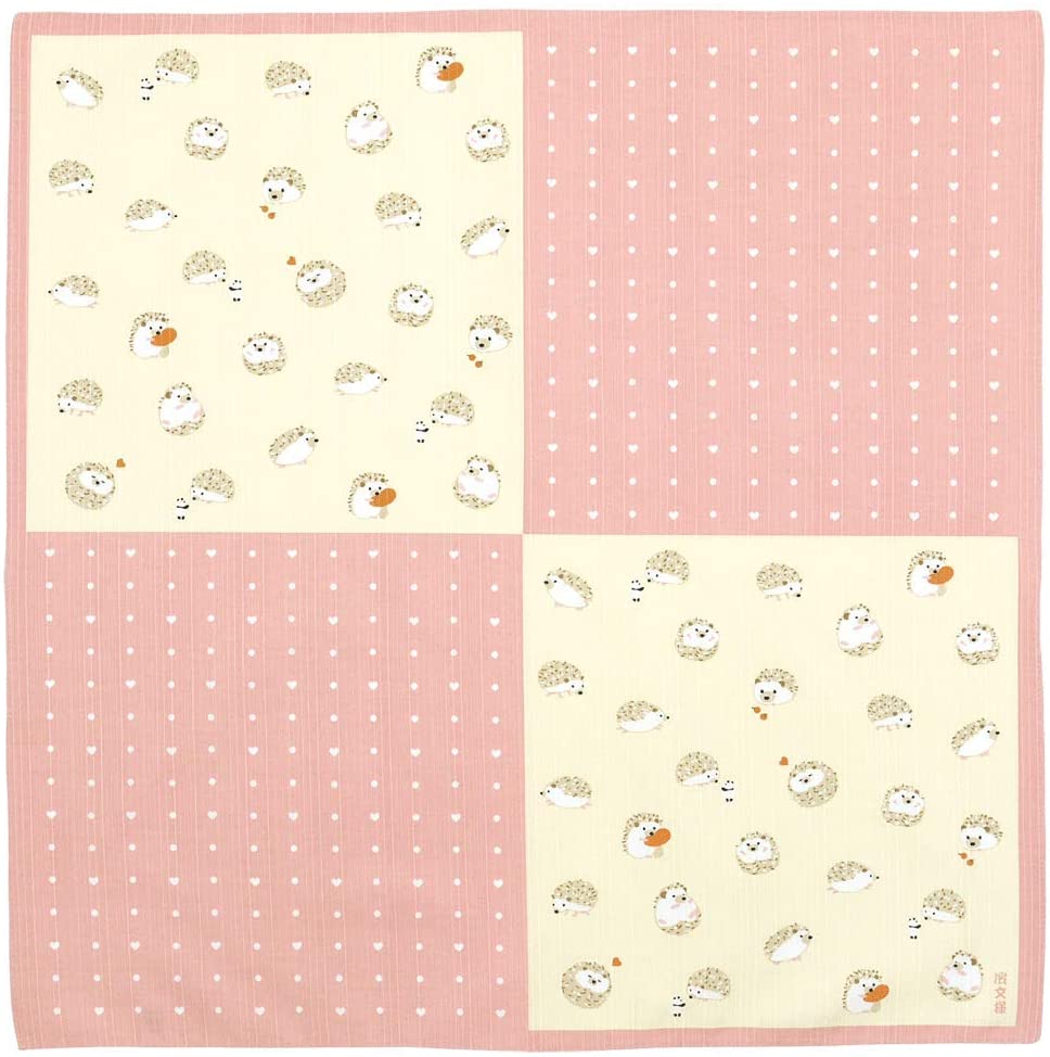 Furoshiki 20"- Hedgehog Panda Pink