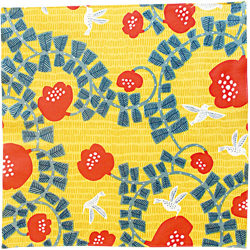 Furoshiki 28"- kata kata Hummingbird Yellow